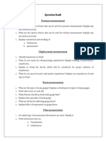 Mechanical Measurement and Control - Question Bank