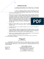 Affidavit of Loss: Atty. Cyrus C. Calaya