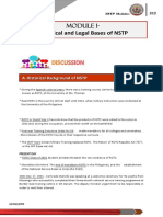 Historical and Legal Bases of NSTP: Module 1