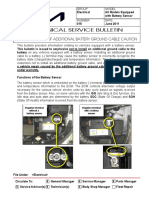 Technical Service Bulletin: Installation of Additional Battery Ground Cable Caution