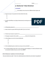 "Bill Nye: Biodiversity" Video Worksheet: REFLECTION (Answer Completely On The Back of This Page)