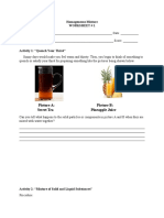 Activity Sheets For Homogeneous and Heterogenous Mixture