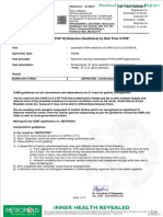 Sars-Cov-2 (Covid 19) Detection (Qualitative) by Real Time RT PCR