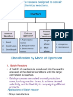 Reactors: Mode of Operation 1. Single Phase 2. Multi Phase Phases Based Classification Catalyst Base End Use Application