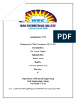 Assignment # 01: Fundamental of Fluid Mechanics (Ch. E-201)