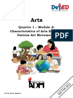 Quarter 1 - Module 2: Characteristics of Arts From The Various Art Movements