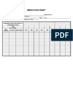 Medication Sheet: Complete Name and Initials of Medication Nurse