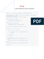 Array: Write A C Program To Check Whether The Matrix Is Symmetric