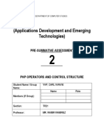 PSA2 Technical PHP Operators and Control Structure YAP PDF