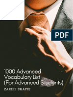 1000 Advanced Vocabulary List (For Advanced Students)