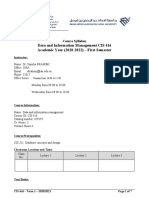 CIS416 - Data and Information Managment - Syllabus 2020-2021