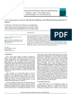 Cost Volume Profit Analysis and Decision Making in The Manufacturing Industries of Nigeria