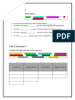 Unit 4: Exercise 1: Match The Activities With The Pictures