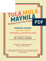 Tula Mula May Nila: Readings From Three Filipino Poets