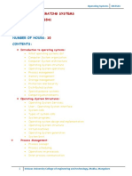 Operating Systems 19CS541 5 1 10: Course Name: Course Code: Semester: Number of Hours: Contents