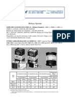 Bobinas Sporlan: ESPECIFICACIONES ELECTRICAS - Bobinas Standard - MKC-1, OMKC-1, MKC-2 y