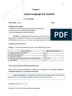 Mathematical Language and Symbols: LESSON 2.1: Mathematics As A Language