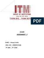 CS-305 Assignment - 2: NAME:-Himangi Shukla ROLL NO: - 0905CS191086 3 Sem, 2 Year