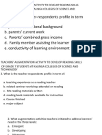 Teachers' Augmentation Activity To Develop Reading Skills of Grade 7 Students at Kalinga Colleges of Science and Technology