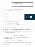 HSC Extension II Mathematics: Chapter 1. Miscellaneous Polynomials Problems