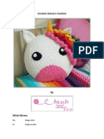 Crochet Unicorn Cushion: Mc-Magic Circle SC - Single Crochet