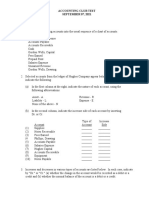 Problem: Accounting Club Test SEPTEMBER 07, 2021