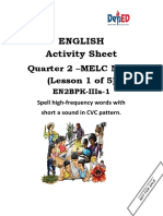 English Activity Sheet: Quarter 2 - MELC No. 6 (Lesson 1 of 5)