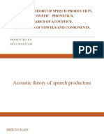 Acoustic Theory of Speech Production