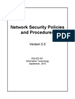 Network Security Policies and Procedures: Issued By: Information Technology September, 2015