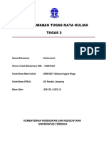 Buku Jawaban Tugas Mata Kuliah Tugas 2: Nama Mahasiswa: Sutisnawati