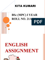 Ankita Kumari English Assignment