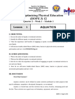 Health Optimizing Physical Education (HOPE 3) 12 Aquatics: Lesson 1