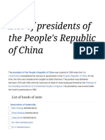 List of Presidents of The People's Republic of China - Wikipedia