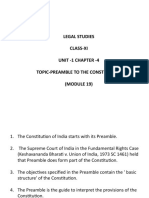 Legal Studies Class-Xi Unit - 1 Chapter - 4 Topic-Preamble To The Constitution (MODULE 19)