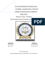 Analysis of The Different Psychological Theories of Crime: A Closer Look at The Five Factor Model in Its Relation With Criminal Behavior