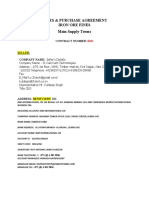 Sales & Purchase Agreement Iron Ore Fines Main Supply Terms: Contract Number