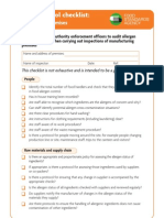 Allergen Control Checklist Manufacturer 0908