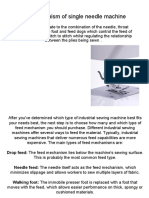 Feed Mechanism of Single Needle Machine