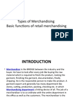 Types of Merchandising Basic Functions of Retail Merchandising