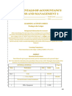 Fundamentals of Accountancy Business and Management 1: Learning Activity Sheet Posting To The Ledger