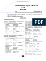 Govt. Model Question Paper - 2019-20: Xii STD English