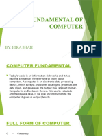 Fundamental of Computer: By: Hira Shah