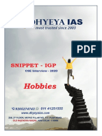 UPSC IAS CSE Interview Hobbies Related Study Material