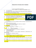 Topic 12: Introduction To The Analysis of Variance: A. B. C. D. e