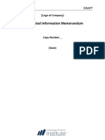 Confidential Information Memorandum Template