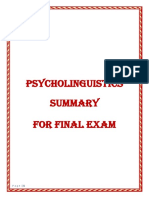 Psycholinguistics For Final Exam