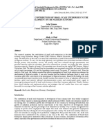 Assessment of The Contributions of Small Scale Enterprises To The Development of The Nigerian Economy