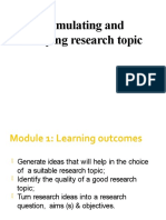 Formulating and Clarifying Research Topic