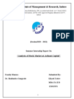 Prestige Institute of Management & Research, Indore: "Analysis of Stock Market at Arihant Capital"