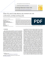 Unique TiO2 Paste For High Efficiency Dye-Sensitized Solar Cells